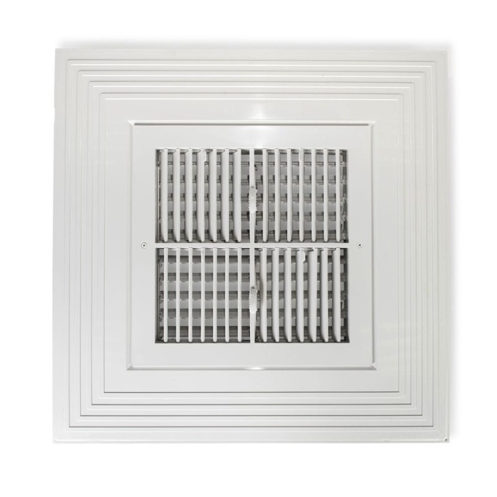 Square Ceiling Diffuser T-Bar double deflection - Plastic